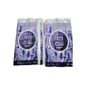 더 도톰한 자연쓰임 무형광 라벤더 화장지 30롤, 2팩