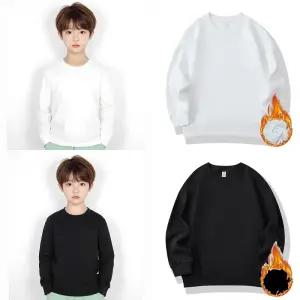 루나버블 베이직 기모 블랙 화이트 맨투맨 티 [검정 흰색] 13-21호 주니어 초등학생 아동 어린이 남아 여아 키즈 유치원 졸업 앨범 촬영 오케스트라 공연 행사 학예회 기본 라운드넥 U넥 무지 맨투맨티