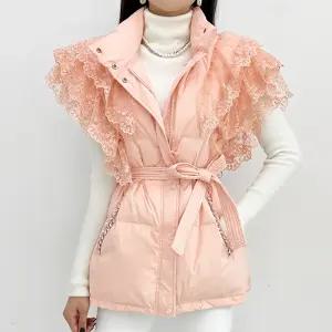 금찌 리센 레이스 패딩 베스트 JK7502