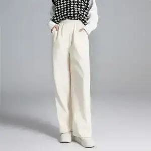 [시즌오프] 기모 와이드 에이플심플 여성 겨울 와이드 팬츠 블랙+아이보리