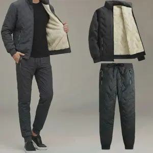 남녀공용 겨울 패딩 상하세트 양털 안감 보온 집업 조거팬츠 방한복