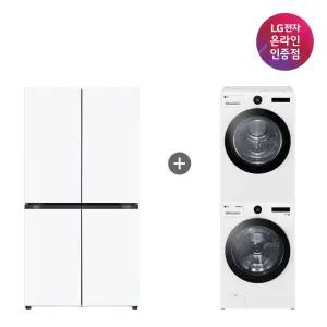 LG 디오스 오브제컬렉션 매직스페이스 냉장고 + LG 트롬 세탁기건조기 세트 (T875MHH111 + FX23WA-20WQ)