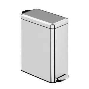 직사각형스텐 페달 쓰레기통 휴지통 욕실 무광 실버