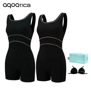[아웃도어스/아쿠아티카]아쿠아티카 여성 2부 실내수영복 AQA29450 파우치3종세트