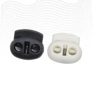 코드스토퍼 끈조절기 플라스틱 스프링 고정클립 의류 가방 신발끈 조임장치 흰색 검정색