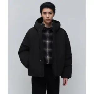 무신사 스탠다드 MUSINSA ANDAR D 미니멀 후디드 다운 숏 패딩 자켓 재킷 블랙 MMCDJBZ02-BK 298405