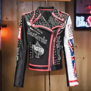 반짝이 화려한 유니크 PU 가죽 자켓 라이딩 레이싱 라이더 바이크 오토바이 자켓 록커 가수 캐시미어 캐시