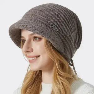 여성 니트 모자 방한 골지 벙거지 여성 겨울 모자 귀달이 비니