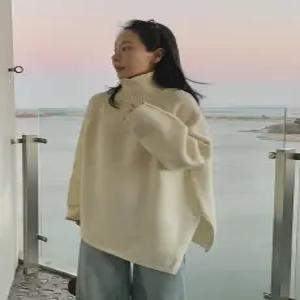 리모니 사선 루즈핏 래글런 폴라 니트 (3color)