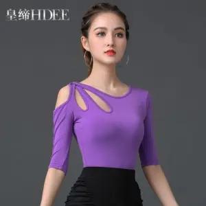 반팔 여성 라틴 무대의상 사교 댄스복 방송 사교댄스복