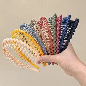 세안 여성용 헤어 밴드 고정 안아픈 플라스틱 귀여운 빗살 머리띠 10개 1세트/여성/헤어밴드/스프링/와이드