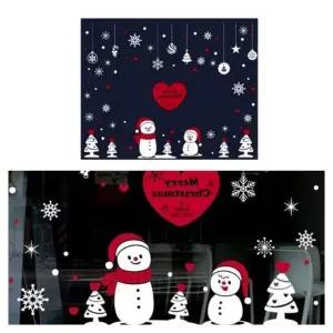 크리스마스 유리창 장식 하트 눈사람 대형 레터링 스티커 (WFJ4JFH)