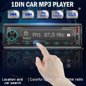 1Din MP3 차량용 플레이어 블루투스 DAB 디지털 라디오 2.5D 터치 스크린 오디오 위치 및 검색
