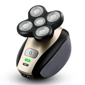 남성용 대머리 면도기 - Telfun 업그레이드 5-in-1 전동 헤드 100 방수 무선 습식/건식 듀얼 트랙 5개