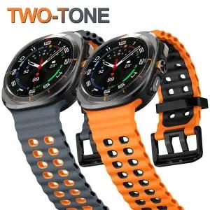 워치용 해양 실리콘 스트랩 울트라 47mm 팔찌 갭 없는 스포츠 투톤 밴드 갤럭시 울트라 워치 밴드 스트랩
