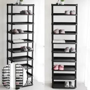 신발장 모던 블랙 사각 10단 신발정리대