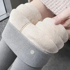 [리빙러브] 400g 파인애플 원단 보온 레깅스 따뜻한 기모레깅스 겨울용 방한 밀크바지 하이웨스트