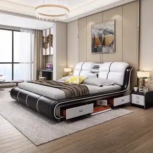 올인원 스마트침대 세트 수납 가죽 대형 다기능