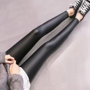 가죽 겨울 쫄바지 기모레깅스 융털레깅스 레깅스 융털 레더 여자