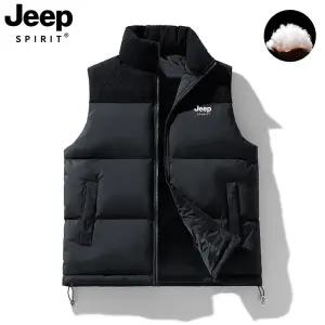 JEEP SPIRIT 가을 겨울 남녀공용 코듀로이 배색 패딩조끼