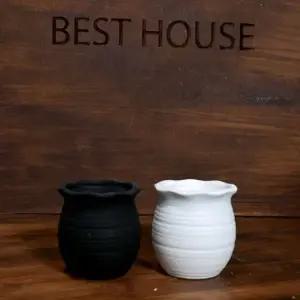 더플라워포터리 미니토분 프릴 단지 8x8cm 화이트 (WFKAEM6)