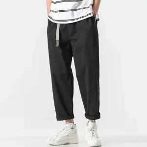 남성 허리끈 크롭 밴딩 남자밴딩팬츠 와이드팬츠 남자와이드팬츠 모던 와이드