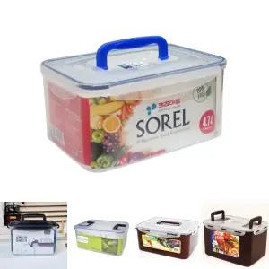 밀폐 용기 반찬 냉장고 정리 보관 통 직사각 4.7L/사각 손잡이 김치 핸들 소분 핸디 주방 가정용 김장 핸디