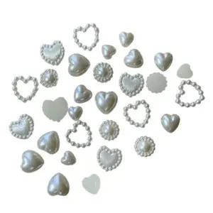 진주 네일 반진주 하트 웨딩 언포일 파츠 장식 (WFKANFL)