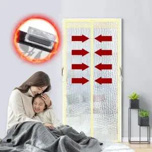 (옵션 레드브라운 100x220)방풍 비닐 커튼 난방 단열 현관 문틈 바람막이 외풍차단