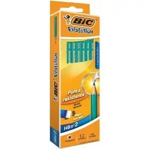 BIC 에볼루션 655 지우개 포함 HB 연필(12팩) 그린