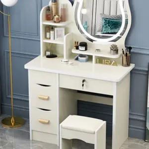 LED 화장대 조립식 조명 캐릭터 거울 화이트