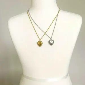 하트 팬던트 사진액자 목걸이 골드 실버 데일리 액세 (WFKBJJG)