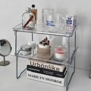 [하프클럽/]투명 아크릴 미니 접이식 수납 선반 다용도 모듈 정리함