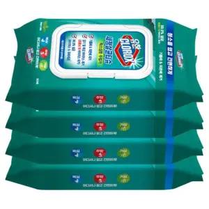 유한락스 세정살균티슈 후레쉬 캡형 60매x4개 세정살균티슈 유한세정티슈