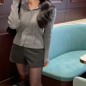 마딘 버튼 후드 가디건/ 후드니트/ 후드티