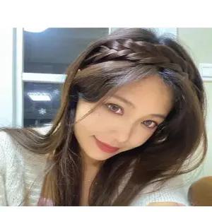 네추럴한 벼머리 헤어밴드 가발 꽈배기머리띠 땋은머리띠 머리띠 연주회 헤어밴드 땋은 벼머리