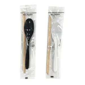 원바이 본아베띠 일회용 수저세트 500개 (검정/흰색)