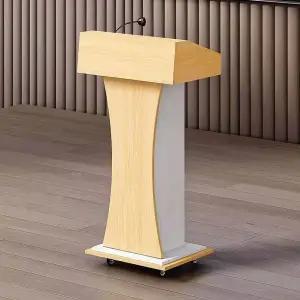 이동식 강연대 사회자 단상 스탠딩 골드 오크 슬림 접이식