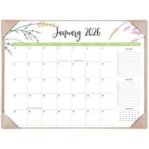 책상용 달력 -2026, 책상 매트 u2013 22인치 x 17인치 대형 패드 달력은 2026년 1월부터 2027년 6월까지, 플로럴 디자인 데스크톱 할 일, 생활 계획, 정리 및 일정 관리를 위한 참고 사항 Apricot 입니다