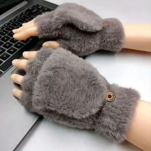 겨울 오픈형 털 손가락 벙어리 장갑 방한 니트장갑