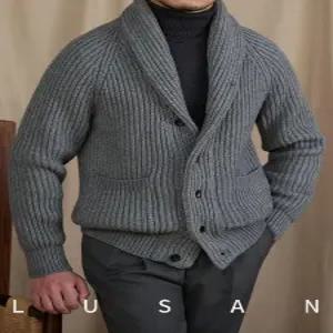 남성 숄카라 니트 가디건 울혼방 클래식 버튼 겨울 데일리 캐주얼 상의 JS538
