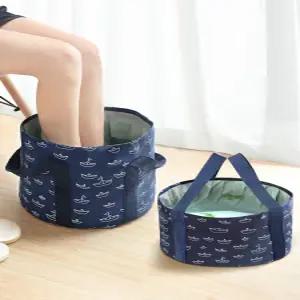 휴대용 야외 접이식 세탁 세면대 양동이 발 풋 백 족욕기 족욕통 욕조