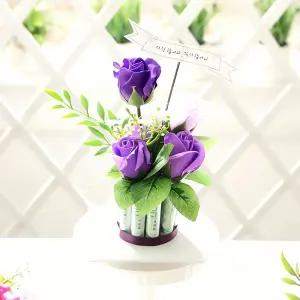 로즈케이크 용돈박스 10 바이올렛 플라워 컵 디저트 보관 함 스 위트 상자 퍼플 패키지