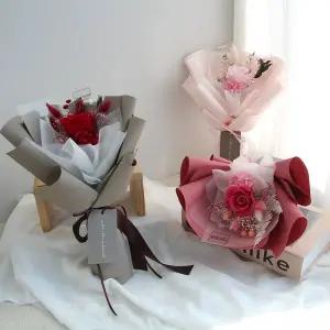 장미꽃다발 프리저브드플라워 유치원 졸업식 선물 학예회 단체 라이 보존화