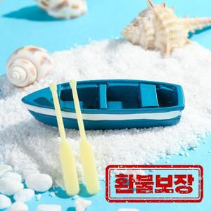 마이크로 블루 보트 및 노 풍경 장식 수지 보트 입상 미니어처 풍경 요정 정원 장식 인형 집 액세서리