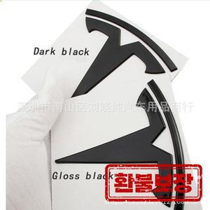테슬라 자동차 전면 엠블럼 및 리어 트렁크 엠블럼 (모델 3 모델 Y 로고 교체용 뒷면 및 후면 로고 검정색)