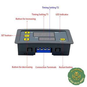 AC 110V 220V DC 12V 디지털 시간 지연 릴레이 LED 디스플레이 사이클 타이머 제어 스위치 조정 가능한 타