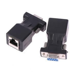 모아식 1PC DB9 RS232 남성/여성 - RJ45 여성 어댑터 COM 포트 LAN 이더넷 변환기