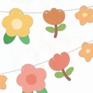 종이가랜드 플라워장식 벽면꾸미기 파티공간 봄테마 행사장