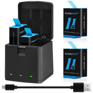 고프로 히어로 11 용 블랙 배터리 충전기 액션 카메라 액세서리 1800mah 9 10 12